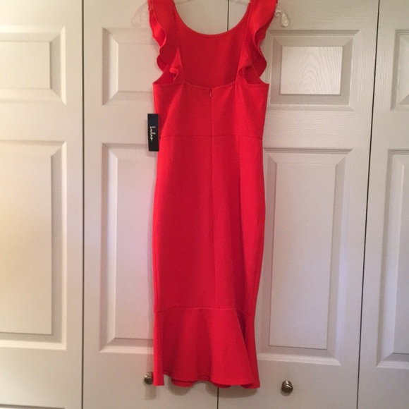 Lulu’s red/orange midi dress size XS NWT - Picture 7 of 10